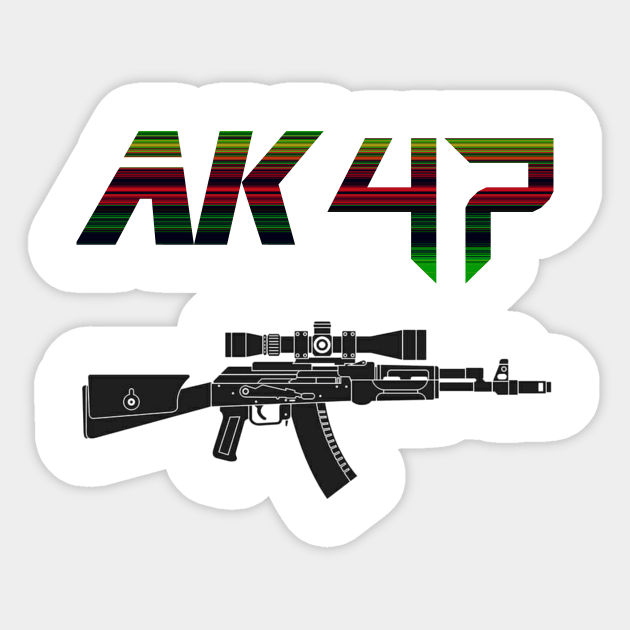 AK 47 Sticker by Aim For The Face